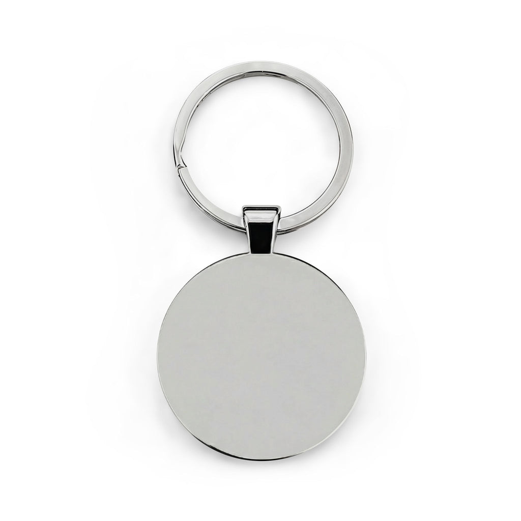 Country Life Round Stainless Steel Keychain – Rustic Farm Animals Design