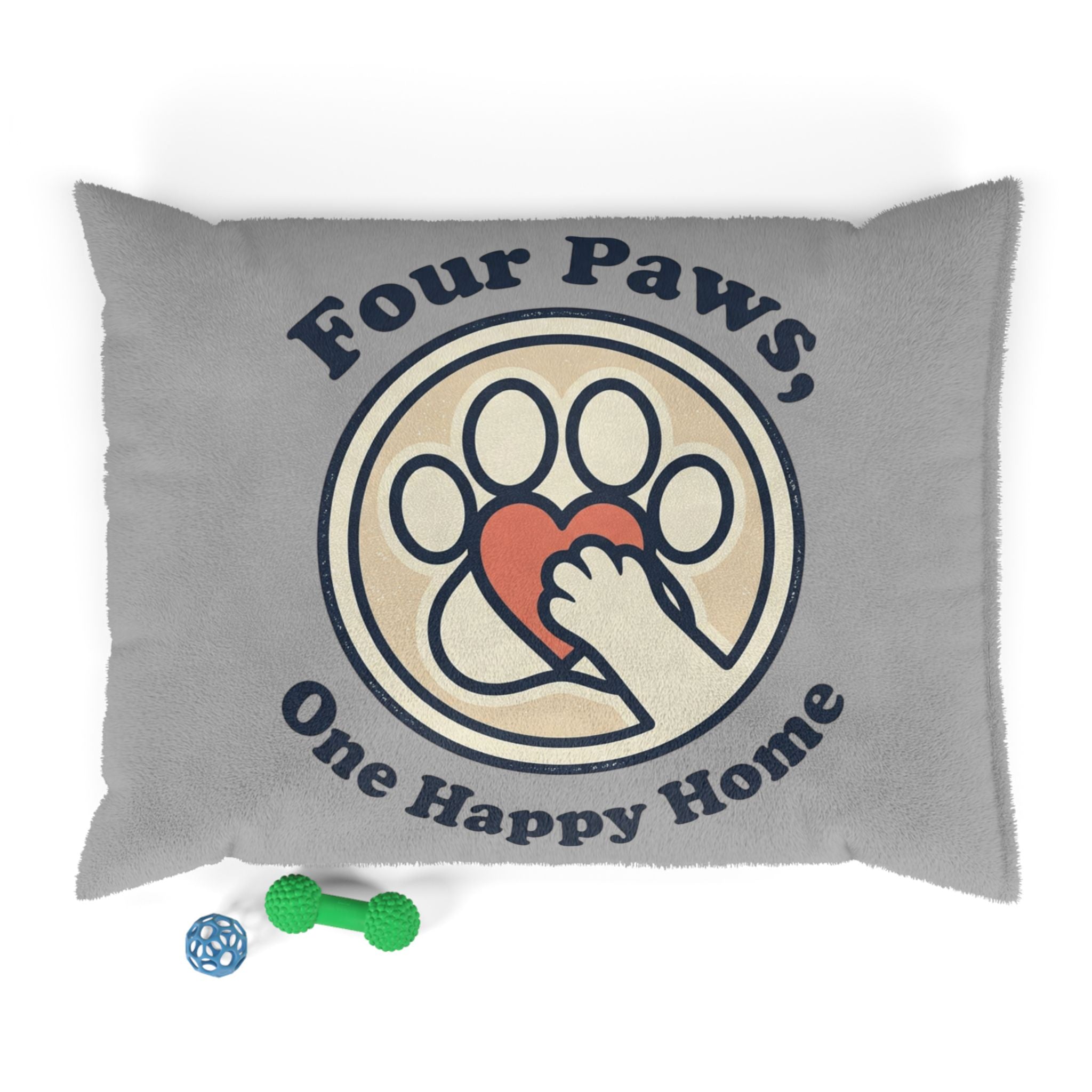 Pet Bed — "Four Paws, One Happy Home" Cozy Plush Dog & Cat Bed