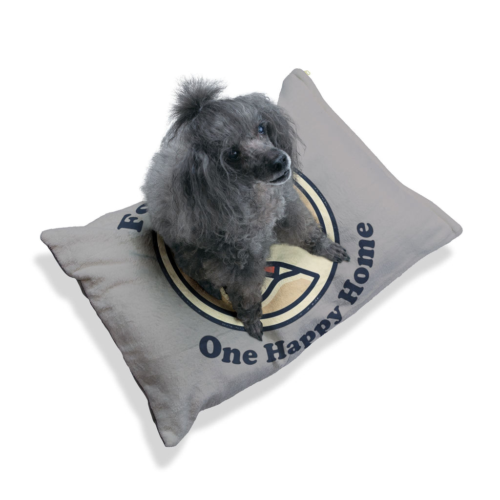 Pet Bed — "Four Paws, One Happy Home" Cozy Plush Dog & Cat Bed