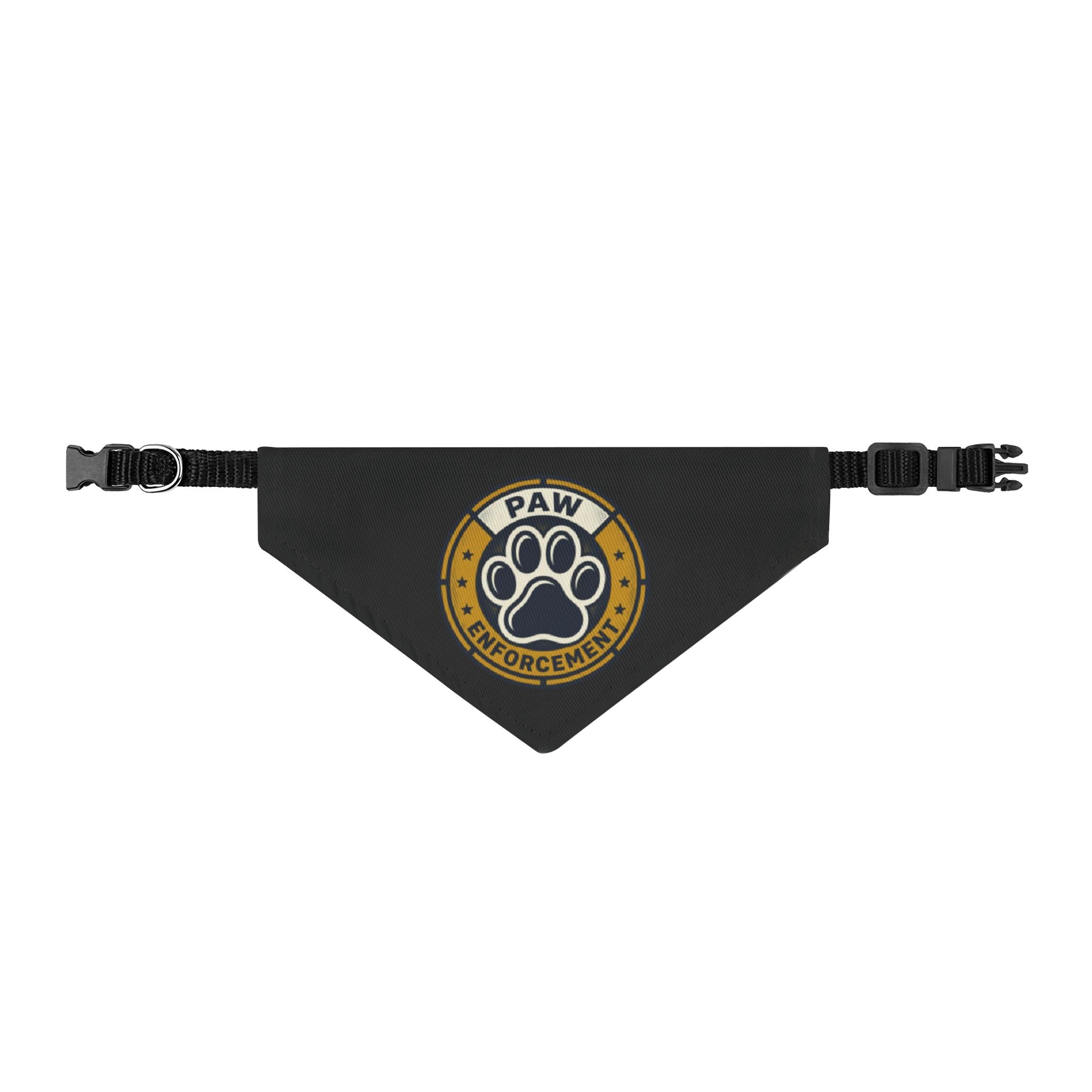 Clip-On Pet Bandana — "Paw Enforcement" Badge Dog Collar Bandana