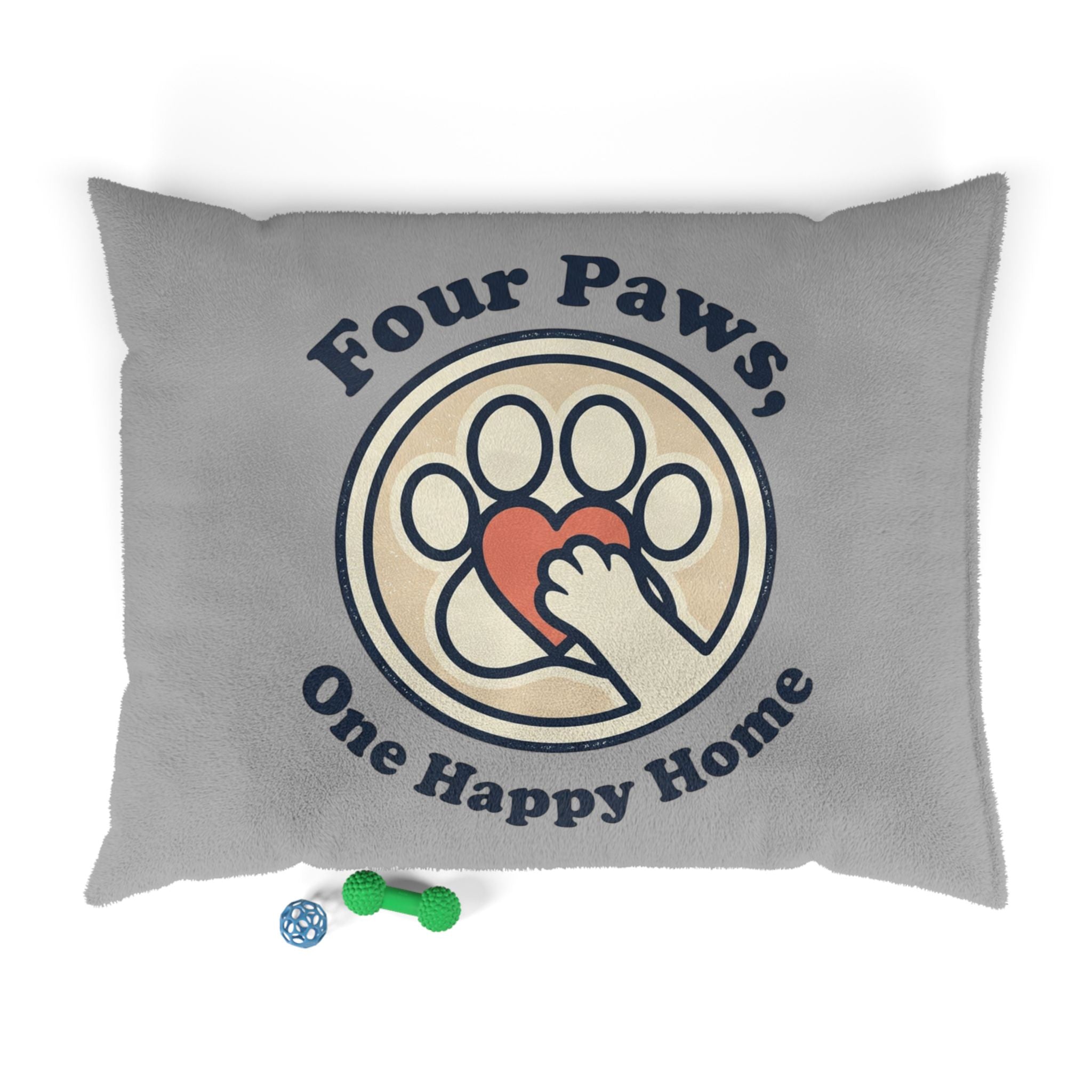 Pet Bed — "Four Paws, One Happy Home" Cozy Plush Dog & Cat Bed