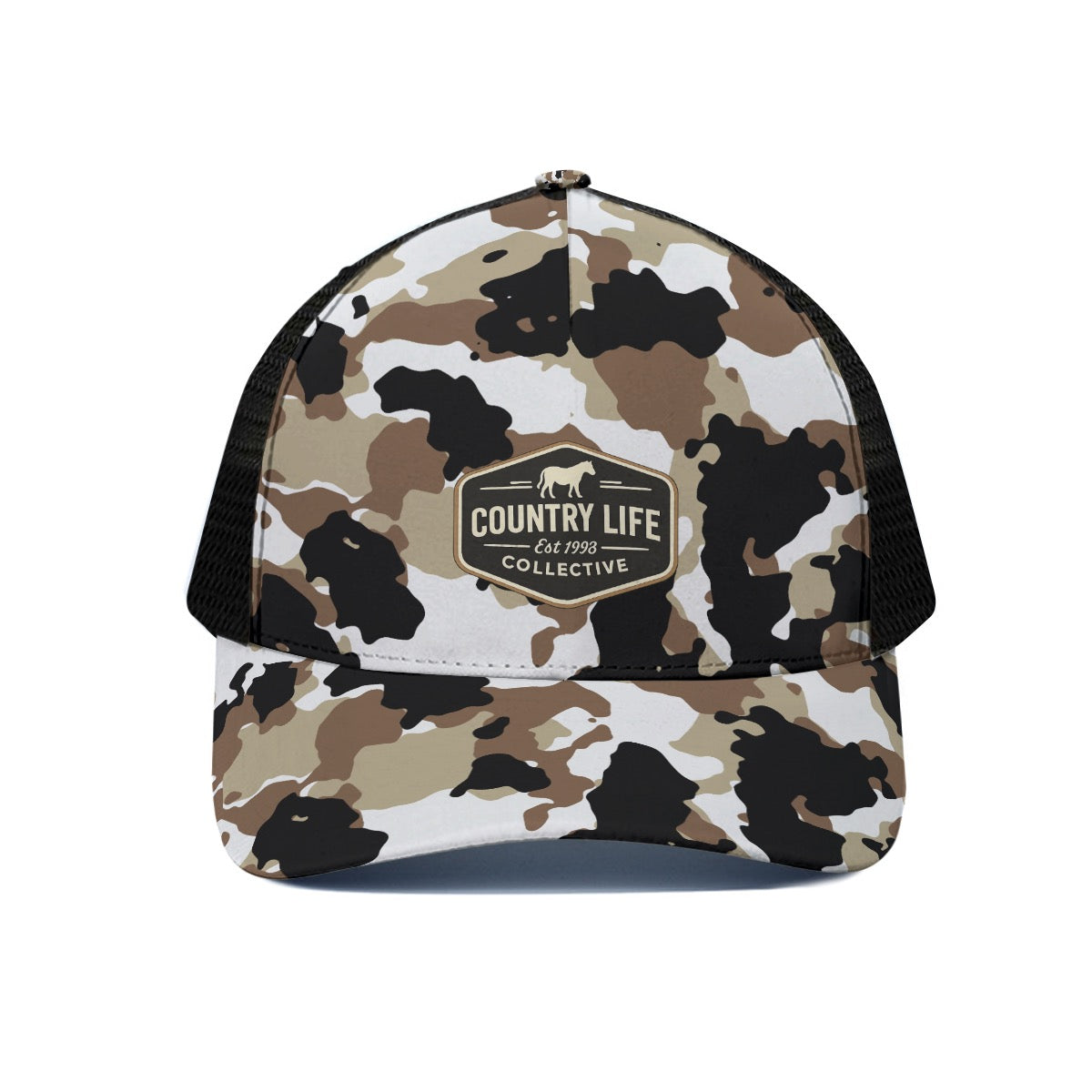 Unisex Trucker Hat With Black Half-mesh