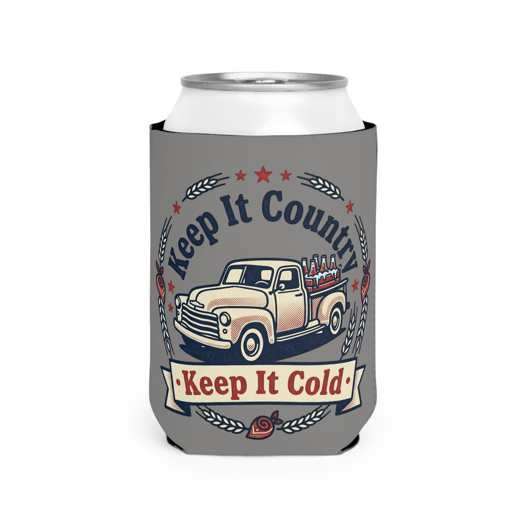 Keep It Country Can Cooler Sleeve - Retro Pickup Truck "Keep It Cold" Beverage Koozie