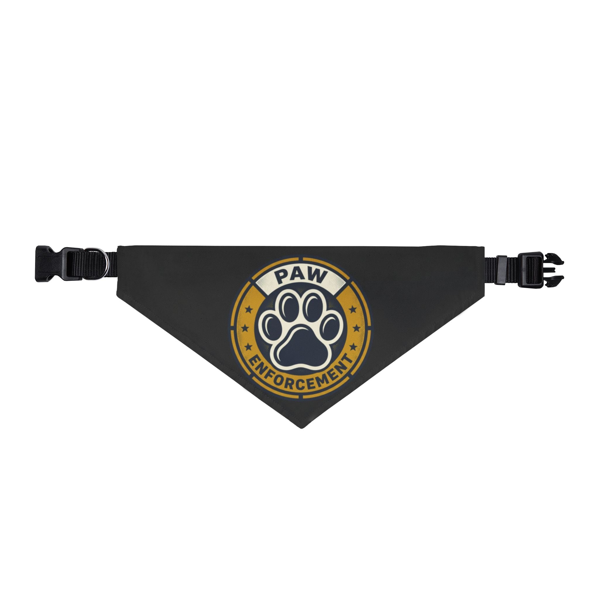 Clip-On Pet Bandana — "Paw Enforcement" Badge Dog Collar Bandana