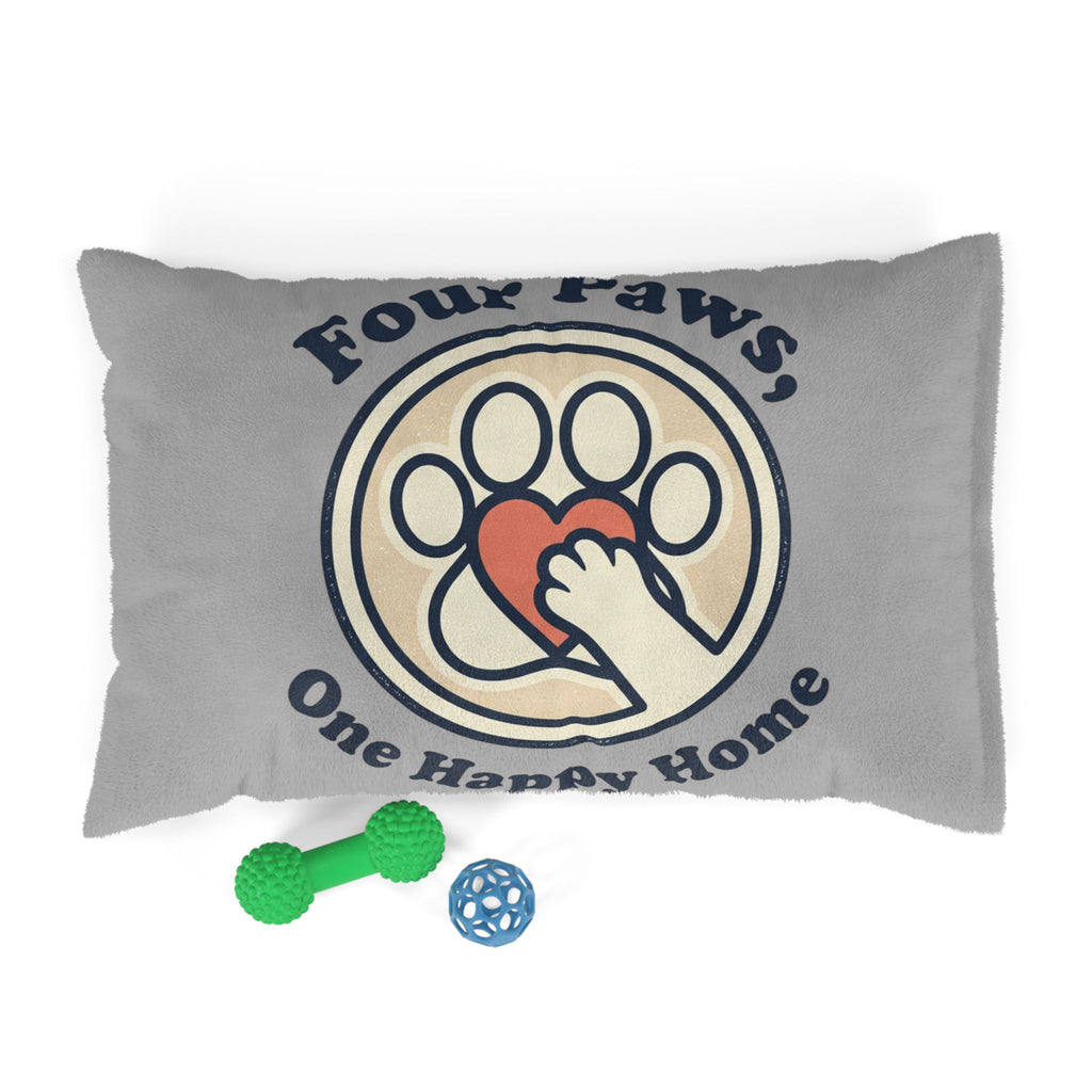 Pet Bed — "Four Paws, One Happy Home" Cozy Plush Dog & Cat Bed