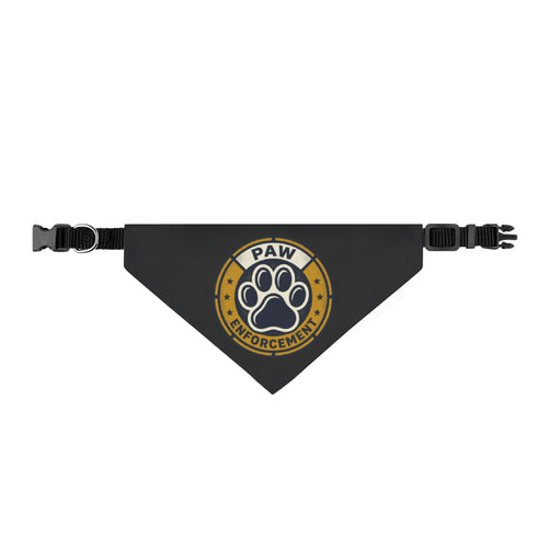 Clip-On Pet Bandana — "Paw Enforcement" Badge Dog Collar Bandana