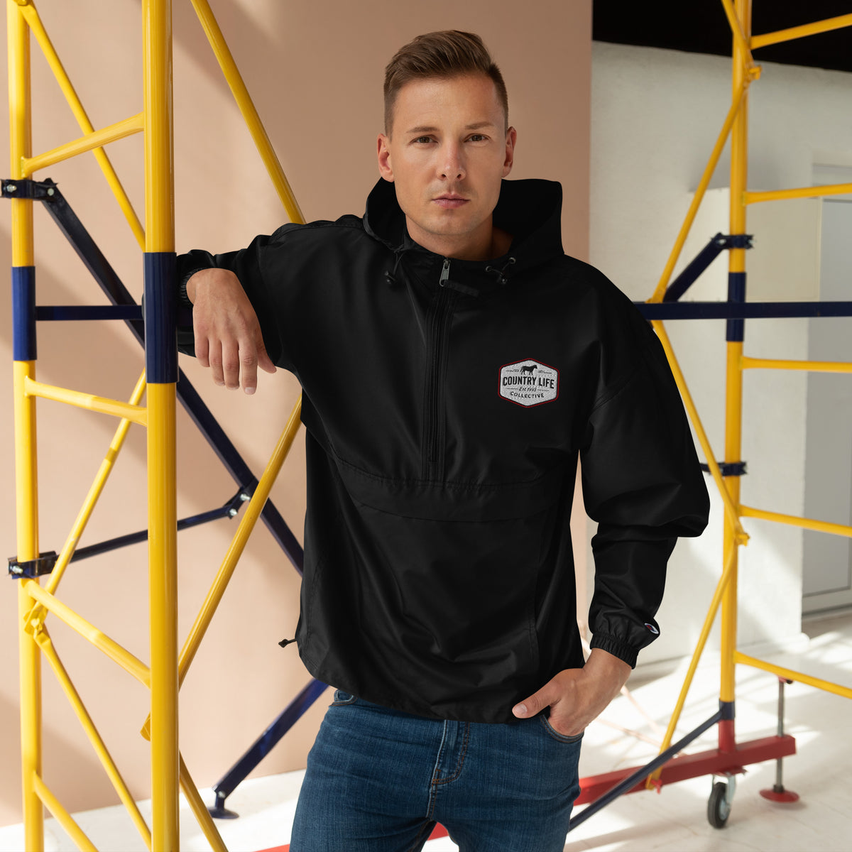 Country Life Embroidered Champion Windbreaker